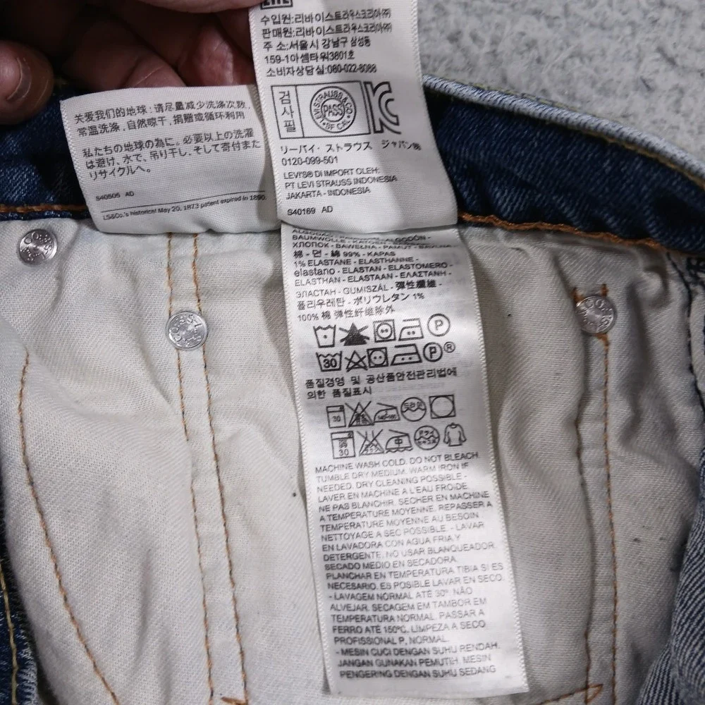 Levi's 514 Straight Fit Jeans Mens 42x32 Medium Wash Blue Denim Classic‎